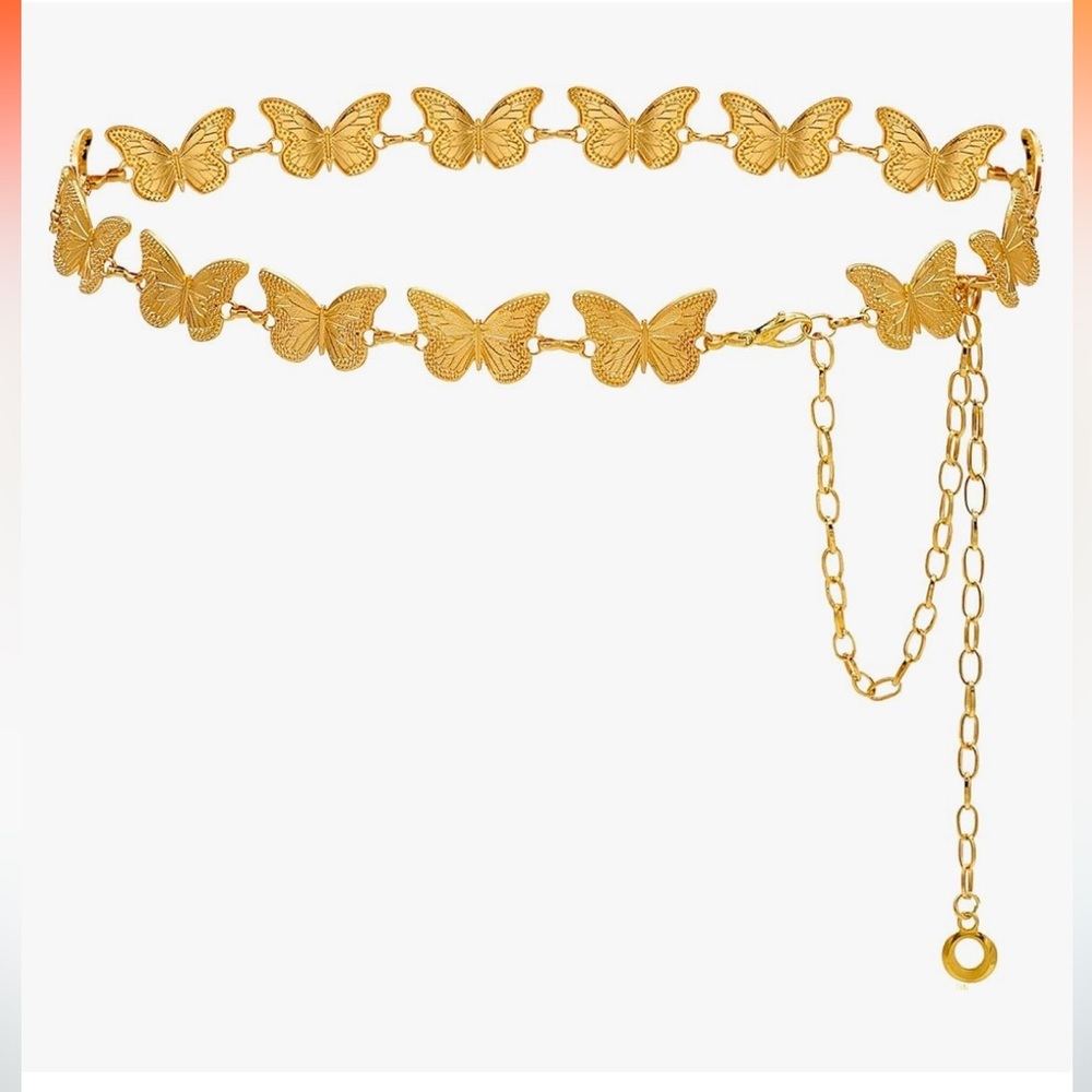 Y2K style butterfly chain belt size Small/ Medium fully adjustable sizing - Picture 4 of 4